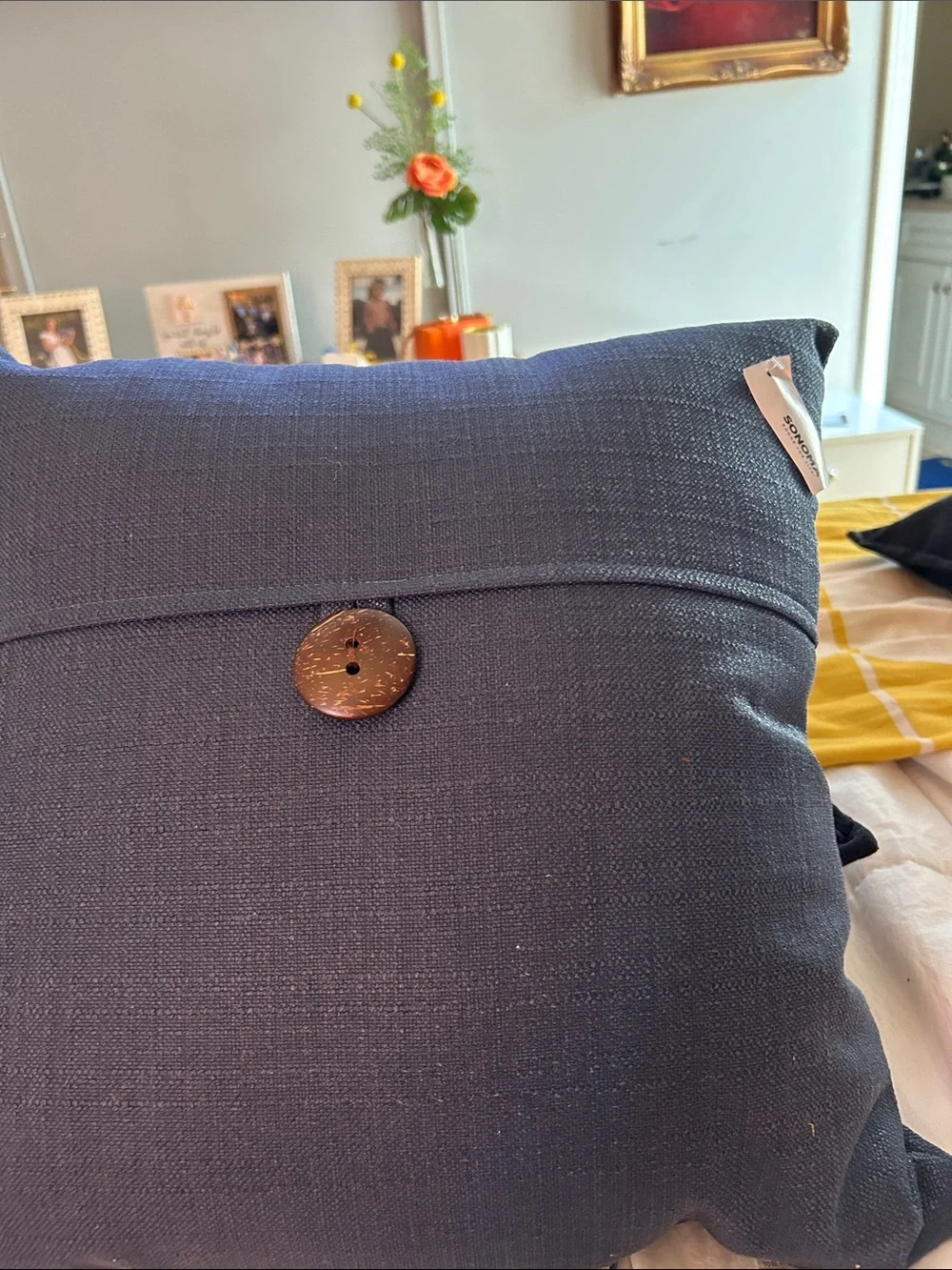 Sonoma Navy Textured Accent Pillow NWT